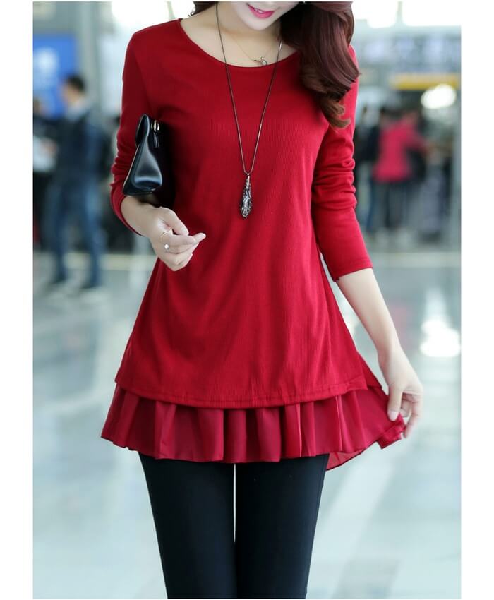 Long Sleeve Bowknot Decorated Patchwork Sweater